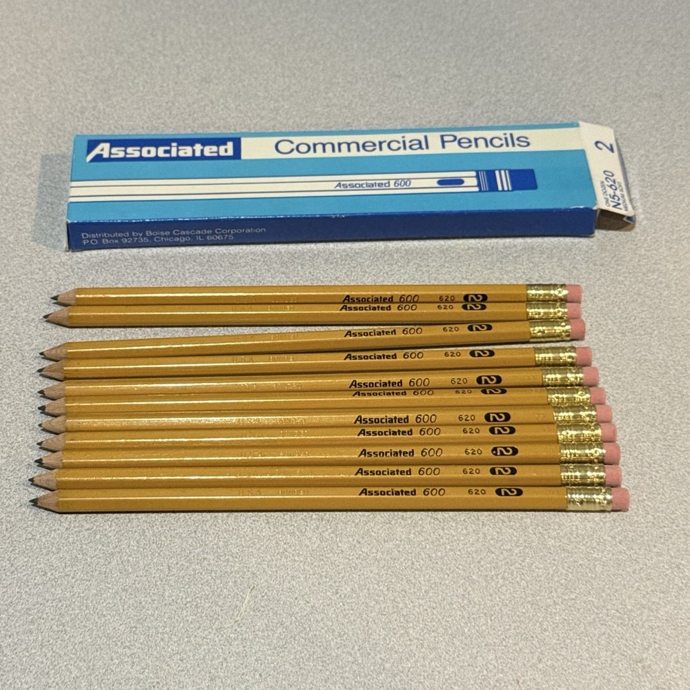 Vintage Pencils Associated‎ (11) 600 N5-620 medium soft pencils original Box #2